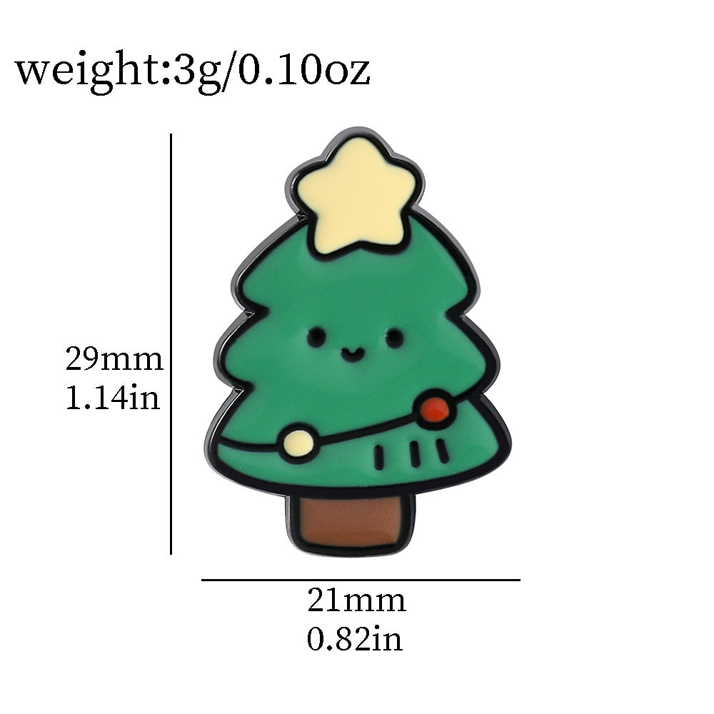 Bonito broche de aleación con diseño navideño de dibujos animados