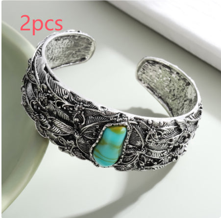 Pulsera de mariposa de turquesa chapada en aleación para hombre