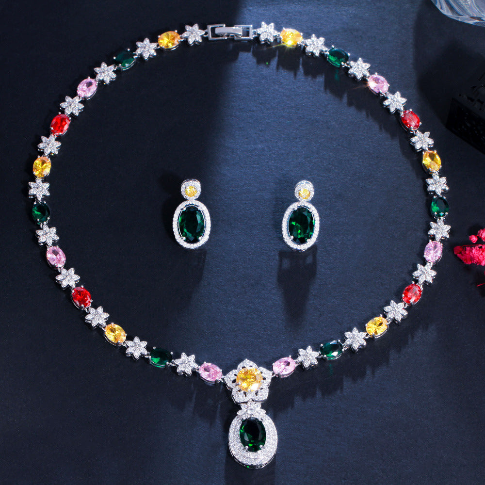 Damen Mode Kleid Brautschmuck Set