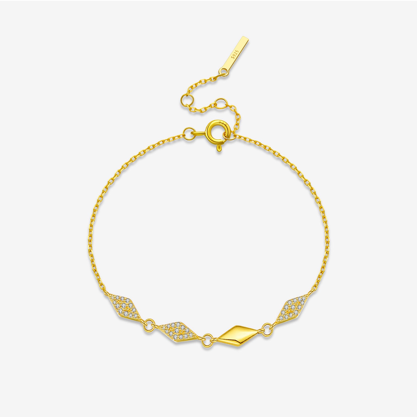 Rhombus S925 Silver Simple Sweet Cool Bracelet