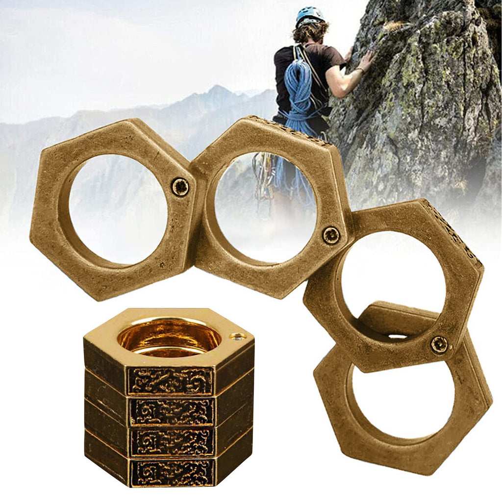 Anillo de defensa personal resistente, rompecristales de emergencia, anillo redondo hexagonal, anillo de hebilla para dedo, anillo de hebilla para dedo para escalar al aire libre