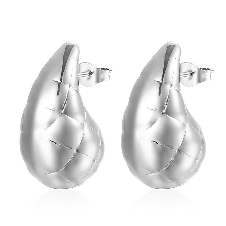 Pendientes de gota de acero inoxidable de moda para mujer