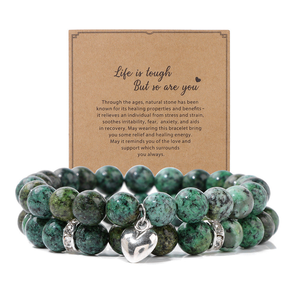 Zebra Double Layer Suit Bracelet Blue Pine Crystal Obsidian