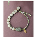 Pulsera Tejida a Mano Simple con Cuentas Estilo Antiguo Hielo de Agua