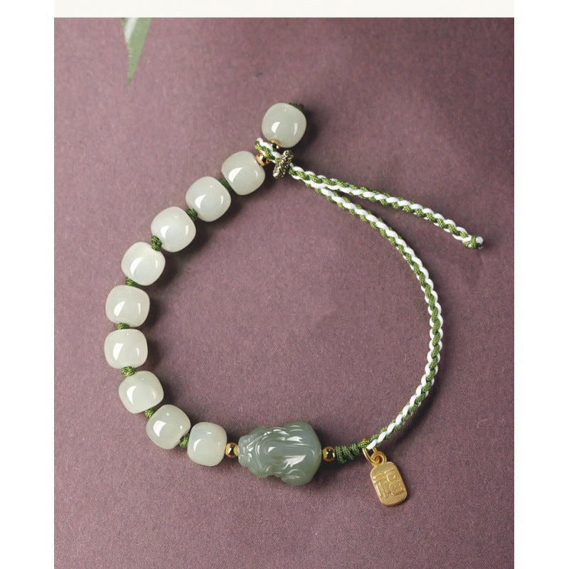 Water Ice Old-styled Bead Simple Hand-knitted Bracelet