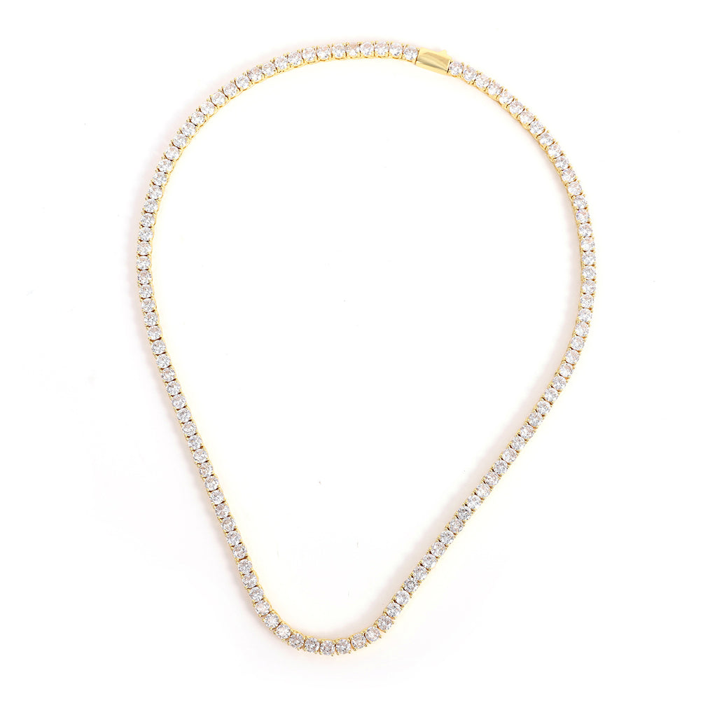 Collar tenis de circonita de 4mm, accesorios de lujo ligeros para pareja, hombres y mujeres, collar a juego.