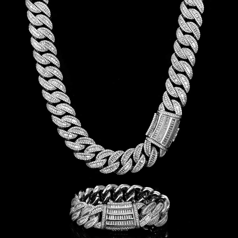 Hip Hop 15mm20mm Halskette Miami Schnalle Kubanische Kette Echt Vergoldet Armband