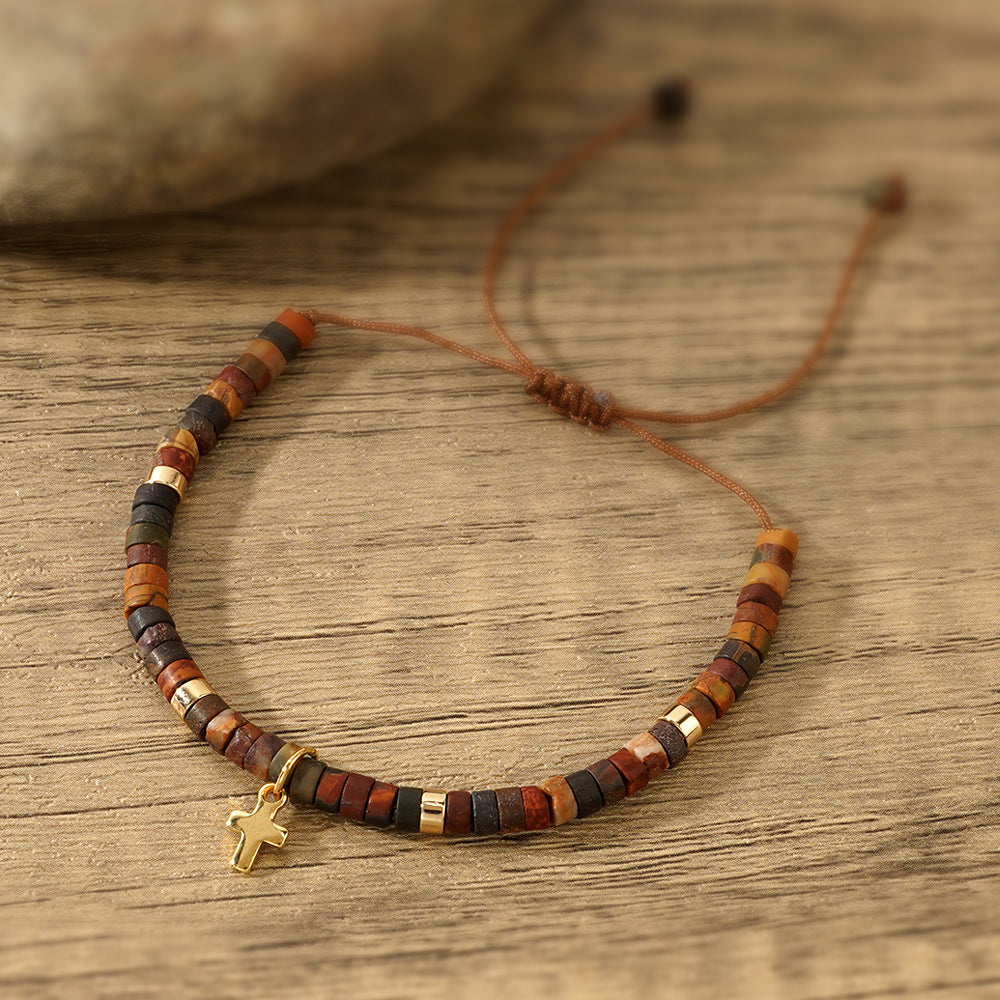 Emperor Stone Spacer Beads Beaded Weave Bracelet