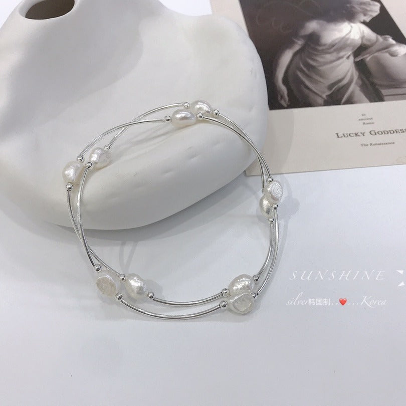 Armband aus S925 Sterlingsilber mit Barockperlen