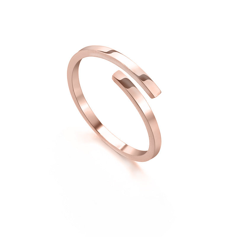 Glänzender schlichter Ring Titanstahlring Damen
