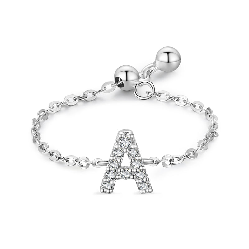 Brief-Kettenring Damen Mode Nische Design Liebe Dünner Ring Schmuck