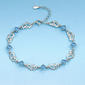 Special Interest Light Luxury Doppel Herz Blue Zircon Bracelet
