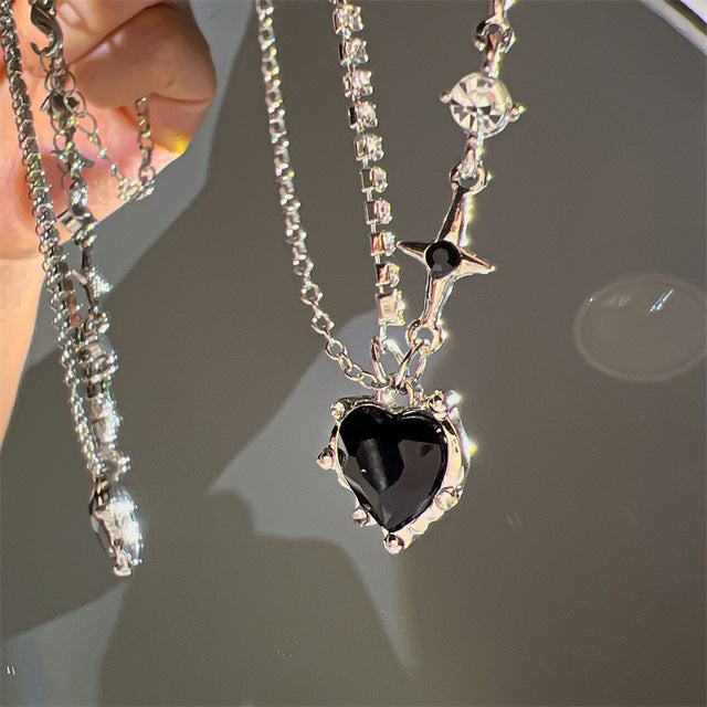 Niche Creative Personality Affordable Luxury Advanced Love Micro Zircon-laid Necklace