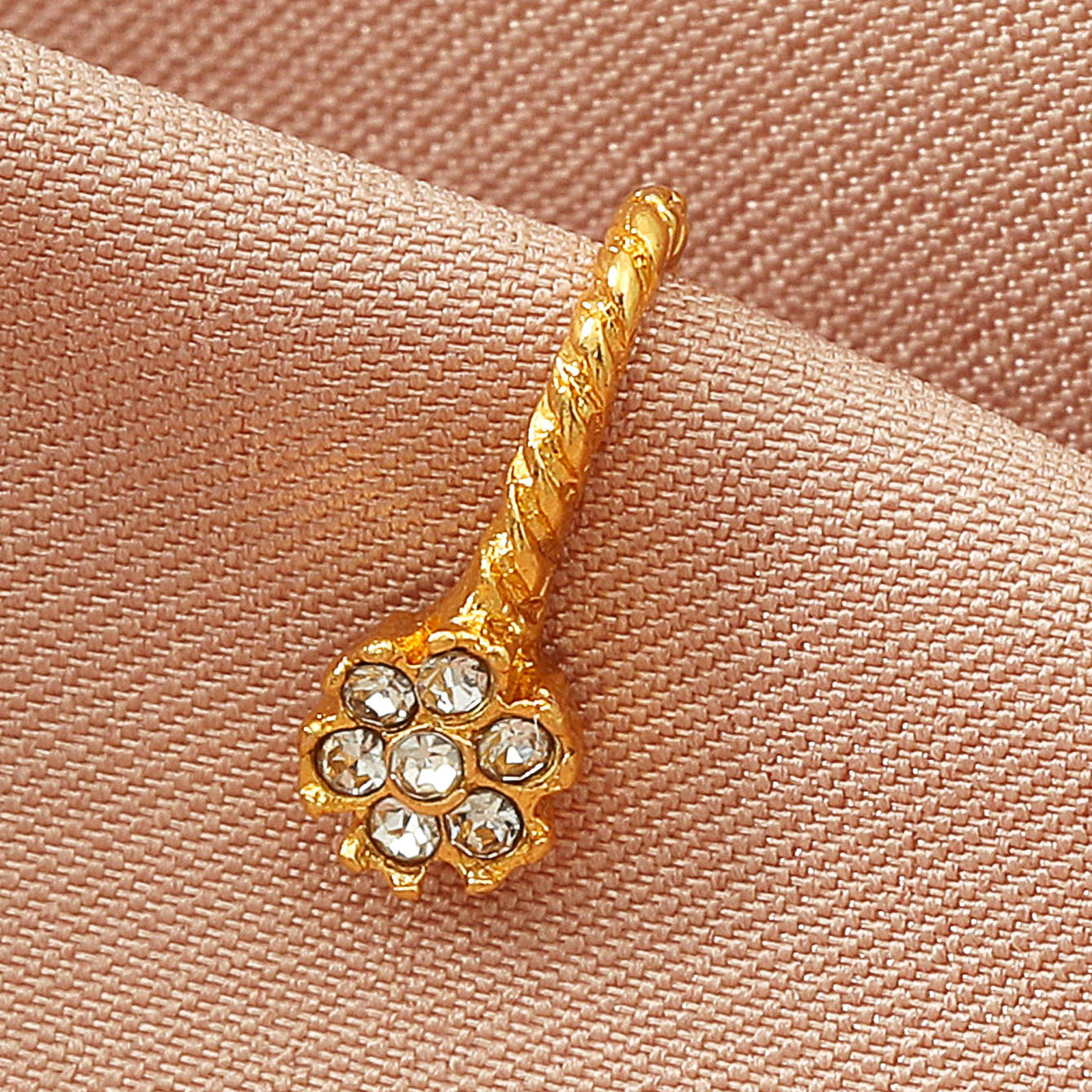 Anillos de nariz de circonio, de metal, con forma de U, hojas, corazón, piercing para la nariz