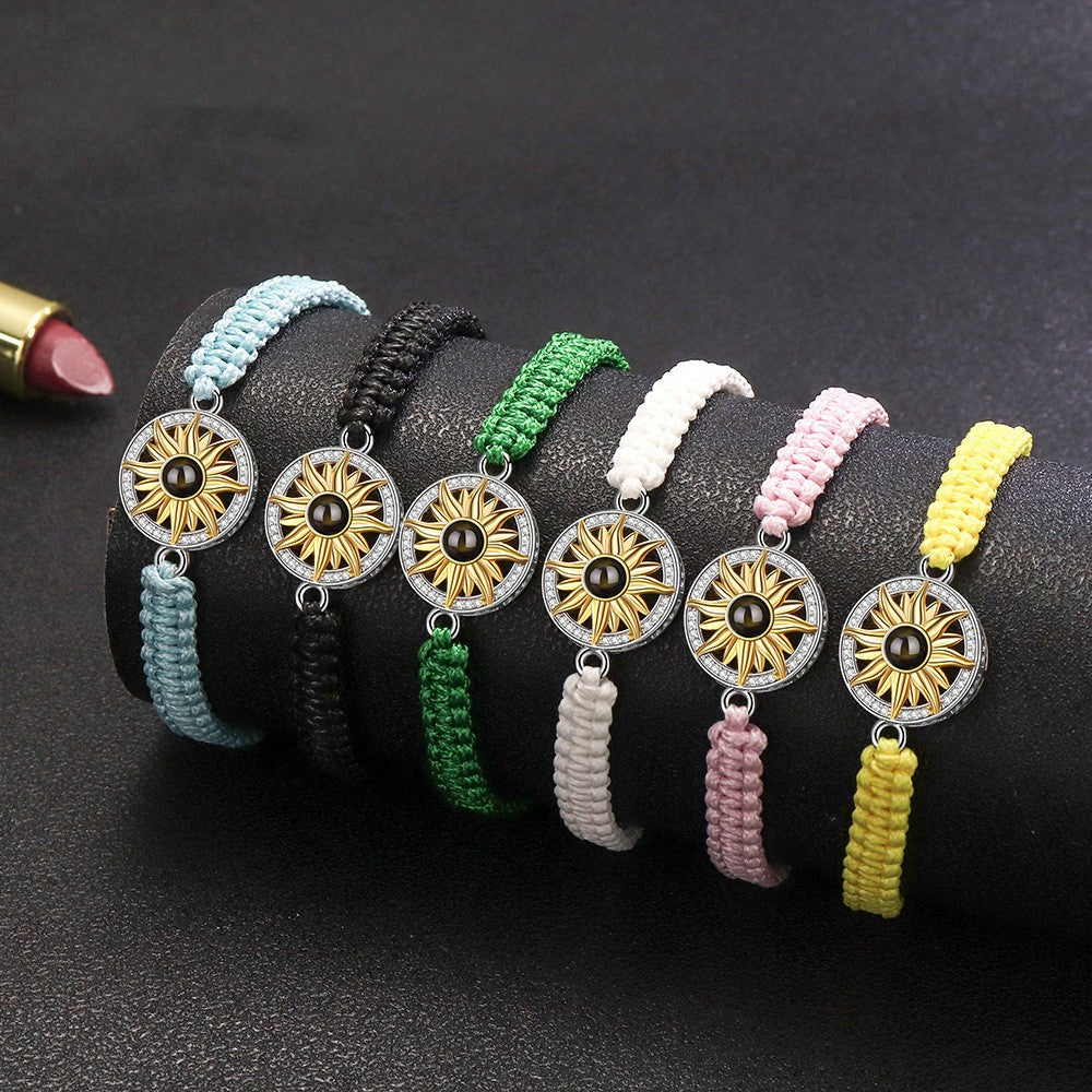 S925 Pure Silver Woven Projection Hand Rope