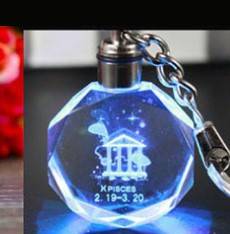 Llavero con colgante de cristal intermitente