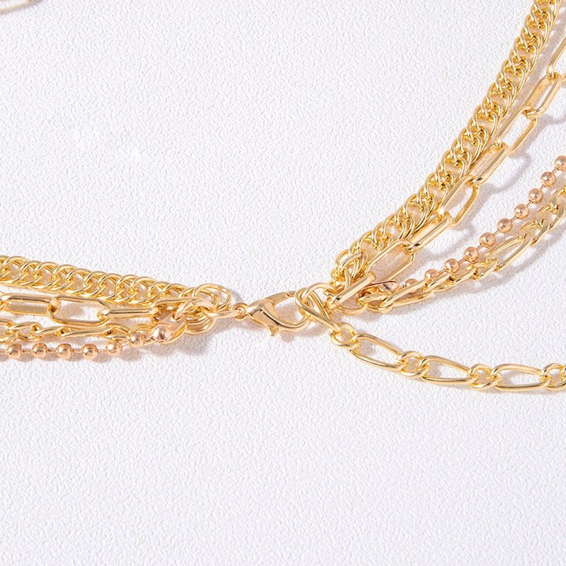 Email Smiley-Gesicht Anhänger Perlenkette Boho Gold Mehrschichtige Grobe Kette Statement Halsketten Choker für Damen