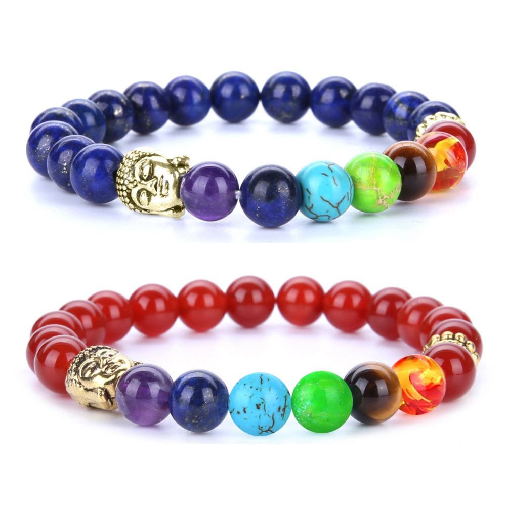 8mm Volcanic Rock Yoga Bracelet Agate Colorful Bracelet