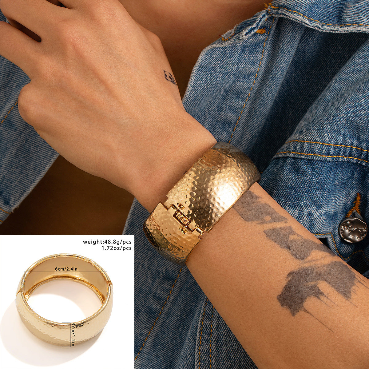 Metal Bracelet Men's Hip Hop Fashion Personality Bright Opening Irregular
