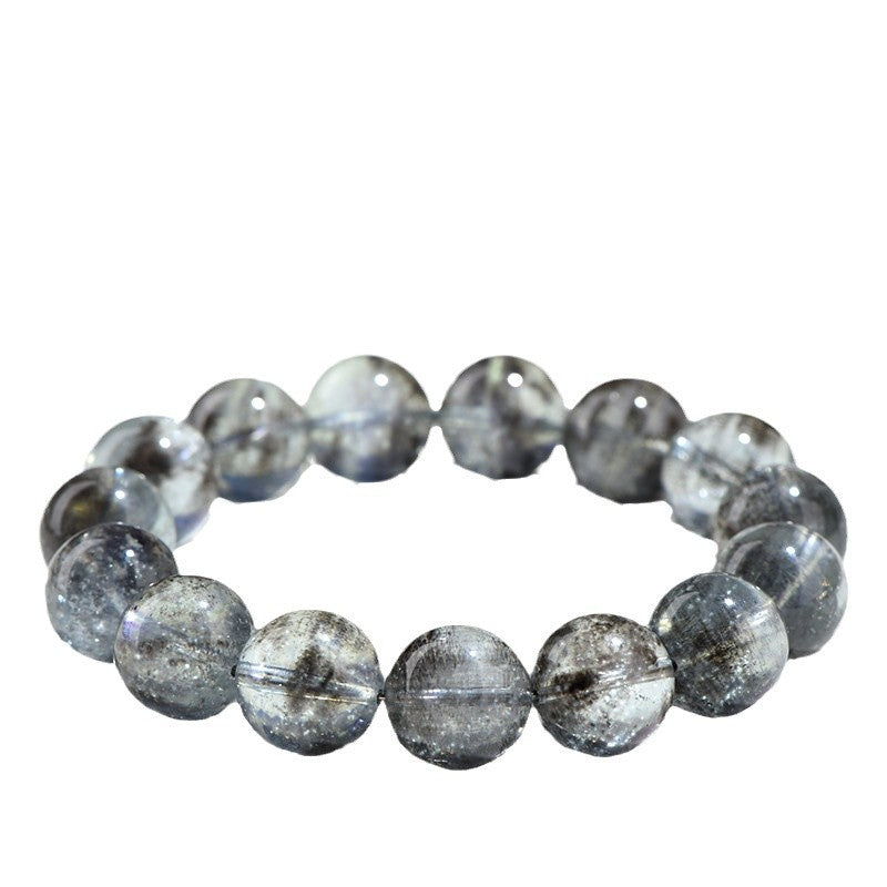 7A Natural Black Aquamarine Ball Bracelet