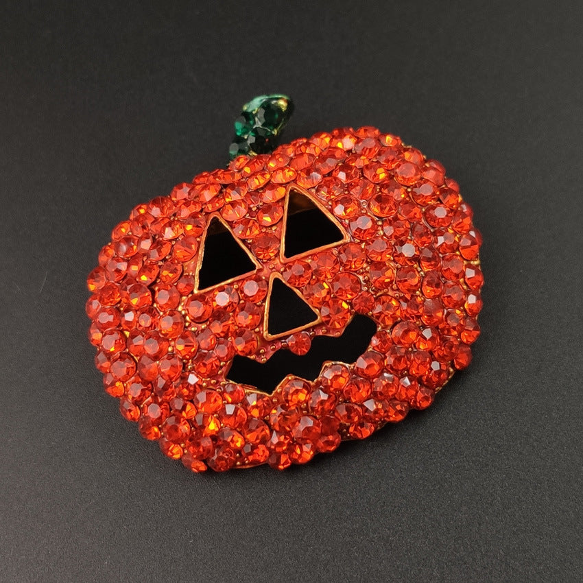 Halloween Spot Drill Red Christmas Pumpkin Brooch