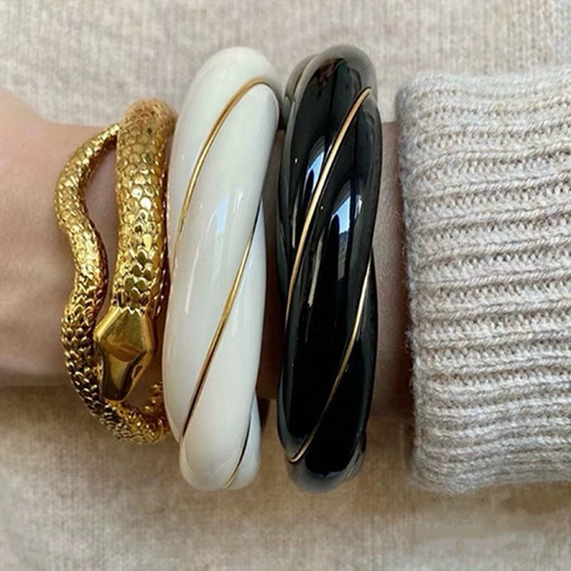 Pulsera trenzada con patrón de torsión estilo minoría francesa