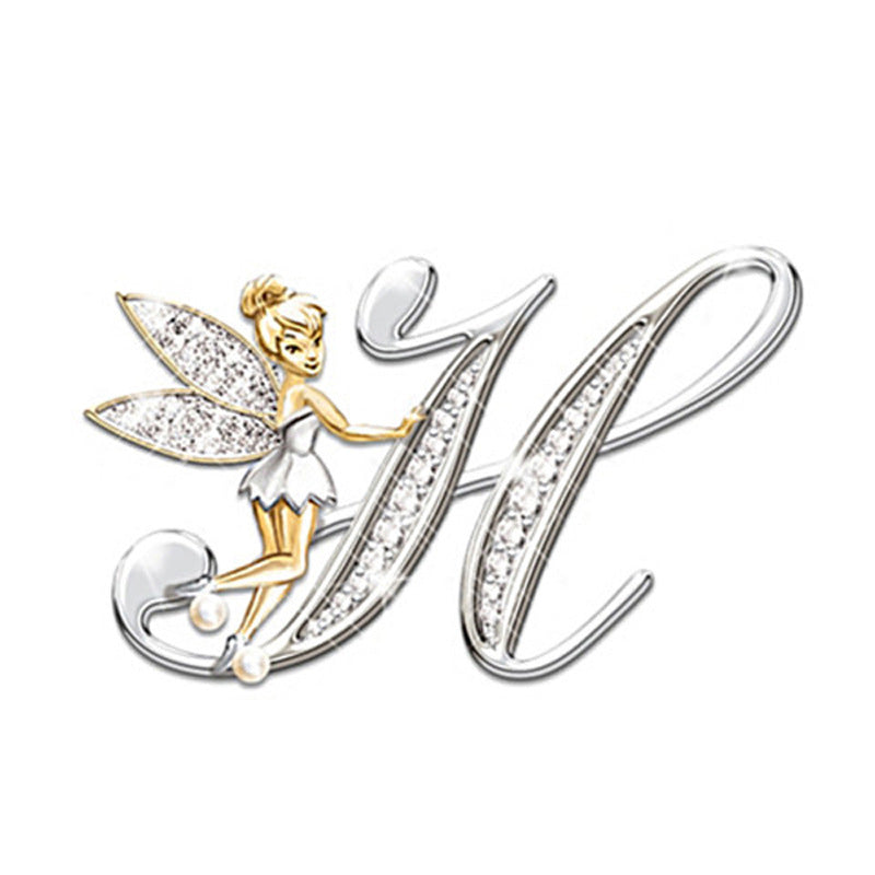 Broche de mujer con 26 letras inglesas