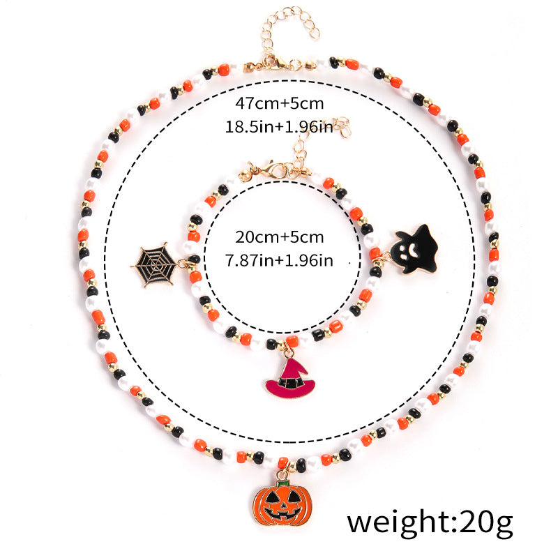 Halloween Geist Kürbis Halskette Horror Armband Halskette Schmuck