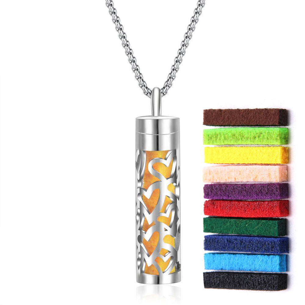 316L Stainless Steel Aromatic Perfume Oil Essential Oil Diffuser Pendant Necklace