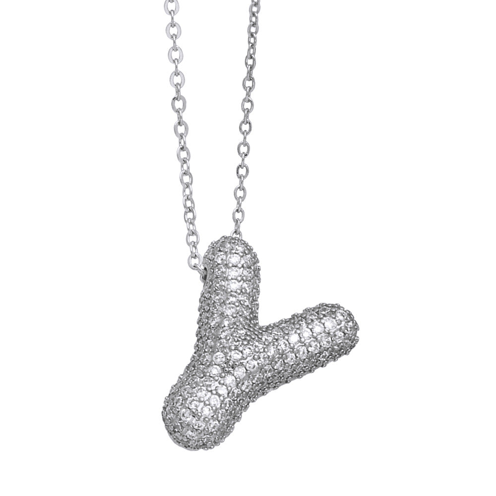 Collar con 26 letras inglesas para mujer con circonitas incrustadas