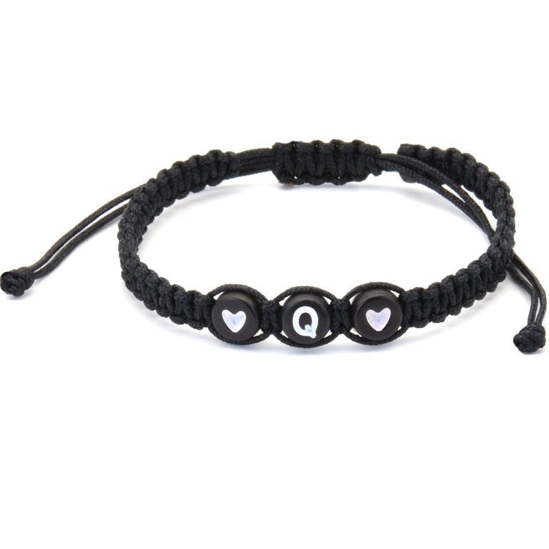 26 English Letters Love Heart Hand Woven Hand Rope