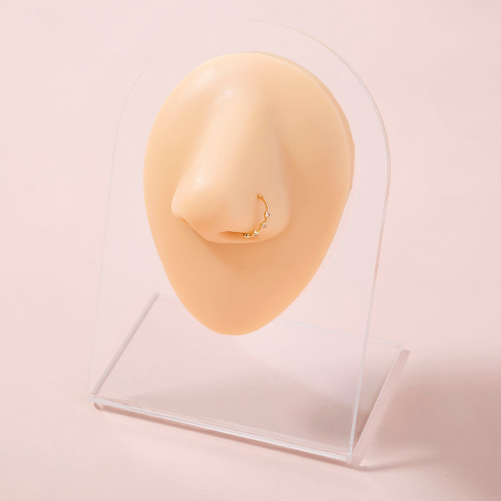 Pendiente de nariz de circonita simple, aro de nariz, accesorios para piercing