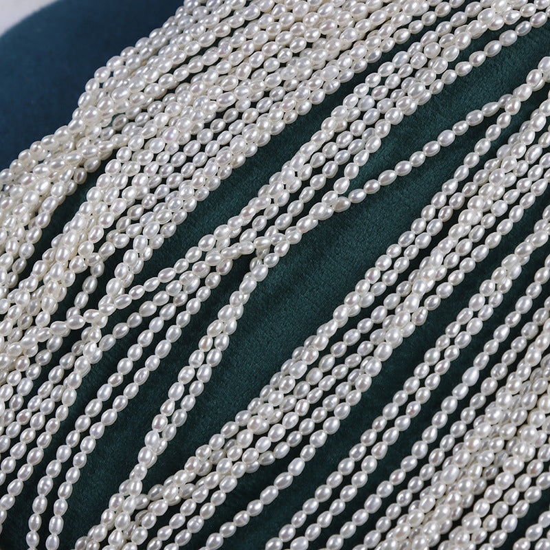 Material de joyería de cadena fina con perlas de agua dulce naturales