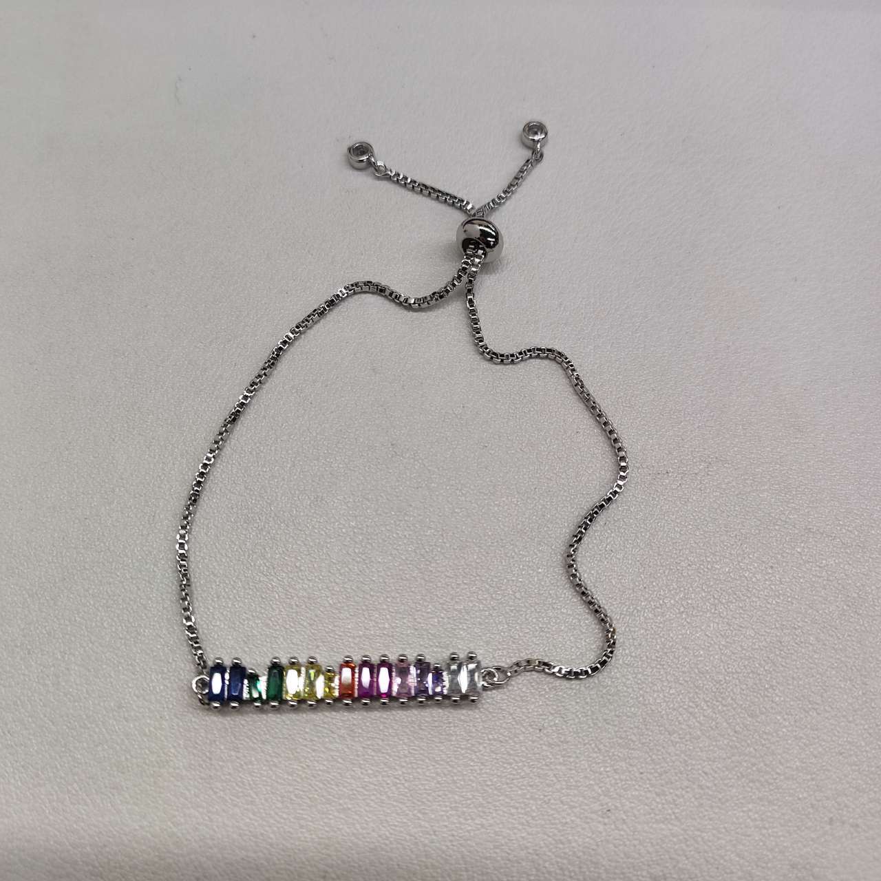 Inlaid Zirconium Rectangular Adjustable Bracelet