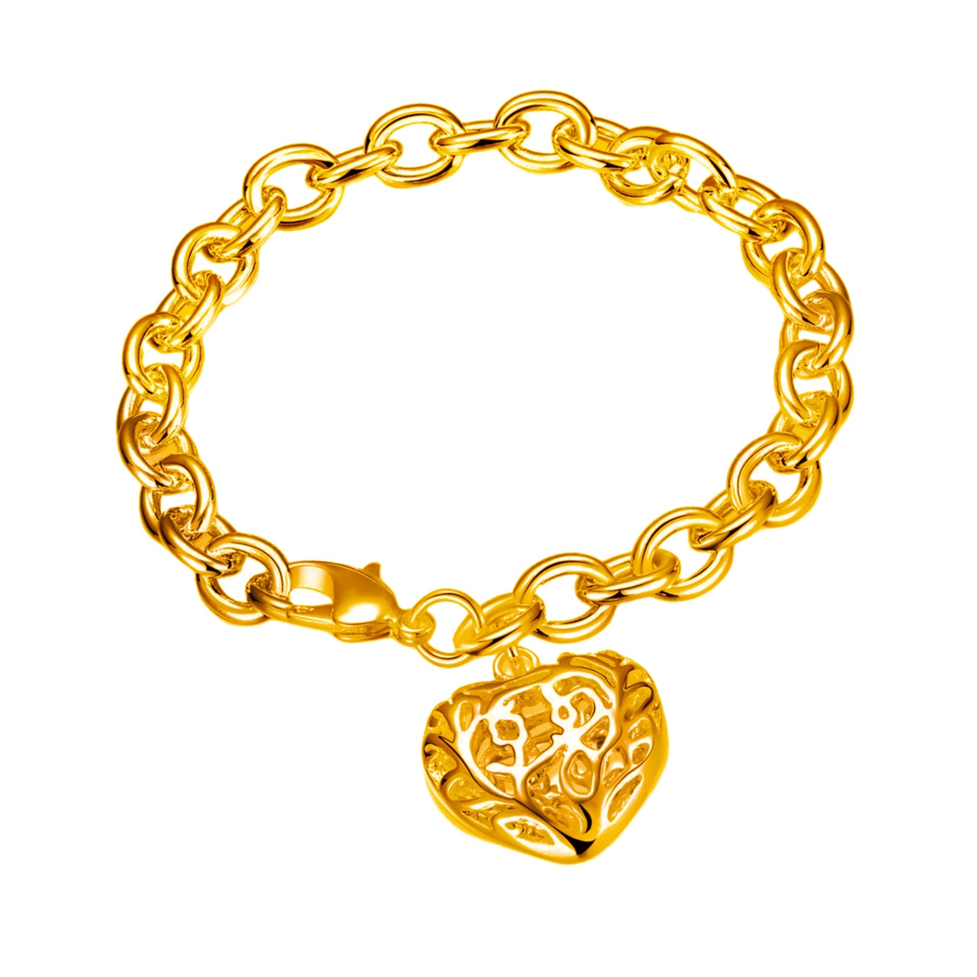 925 Silver Thread Hollow Heart Bracelet