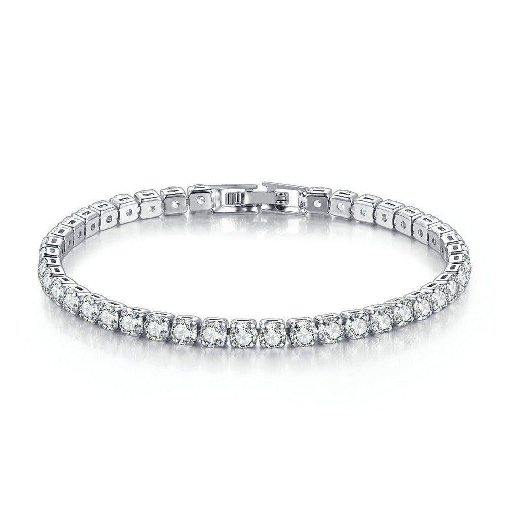Round Full Diamond Tennis Chain Hip Hop Ear Accessories