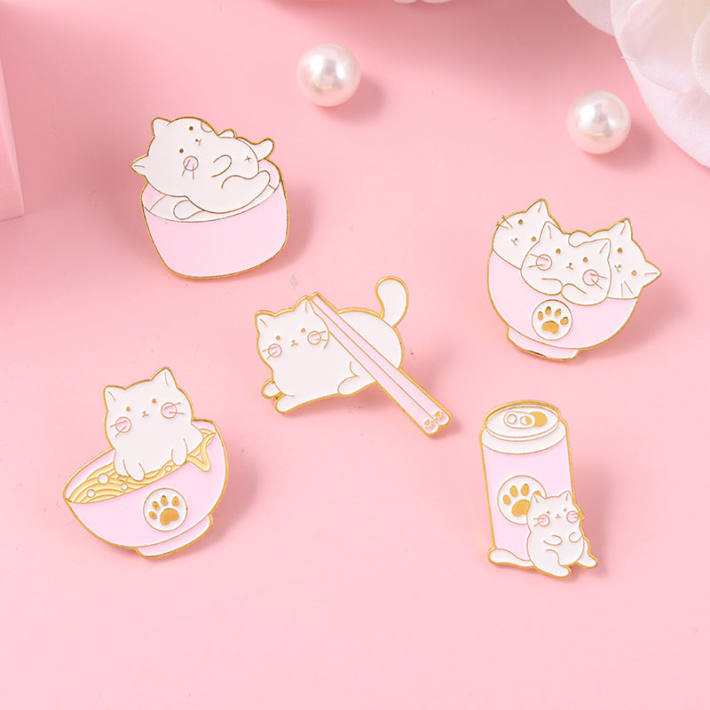 Katzenbrosche Schale Katze Abzeichen Golden M Abzeichen Kleidung Accessoires Brosche Kleiner Kragen Pin