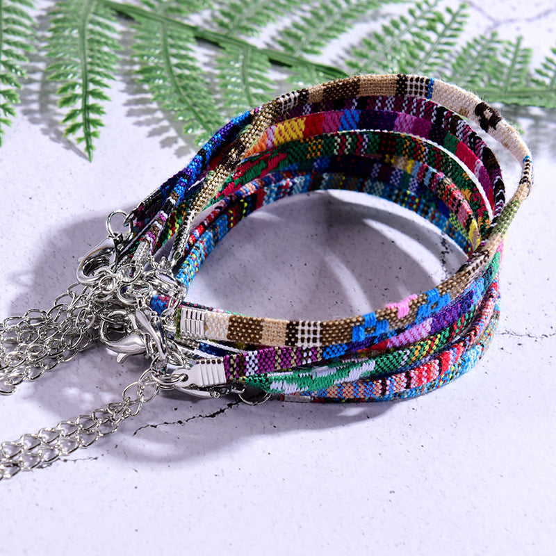 Pulsera de tobillo bohemia de cadena, de hilo, hecha a mano