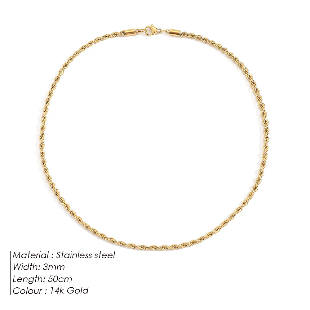 Collar de oro con cadena de cuerda Bianca