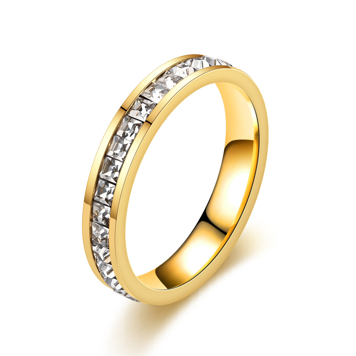 Kleiner quadratischer Diamant-Vollmond-Sternenring