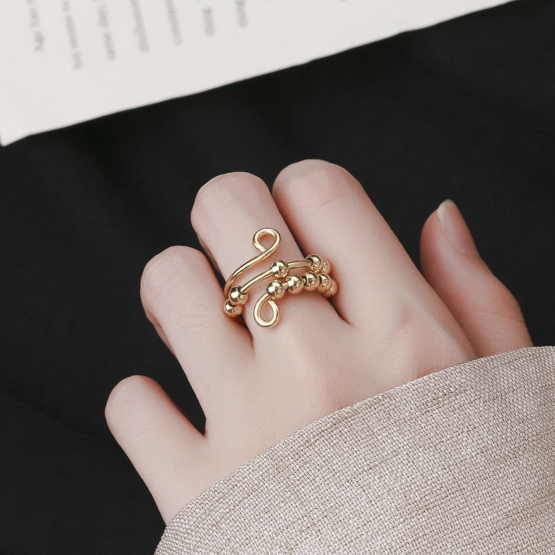 Anillo Giratorio de Doble Capa Ajustable Antiestrés y Antiansiedad que Retiene el Color