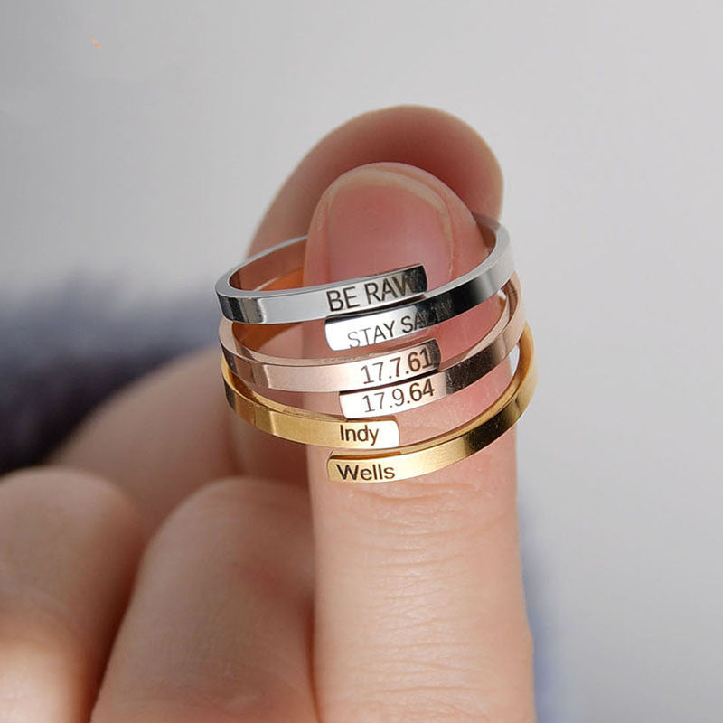 Glänzender schlichter Ring Titanstahlring Damen