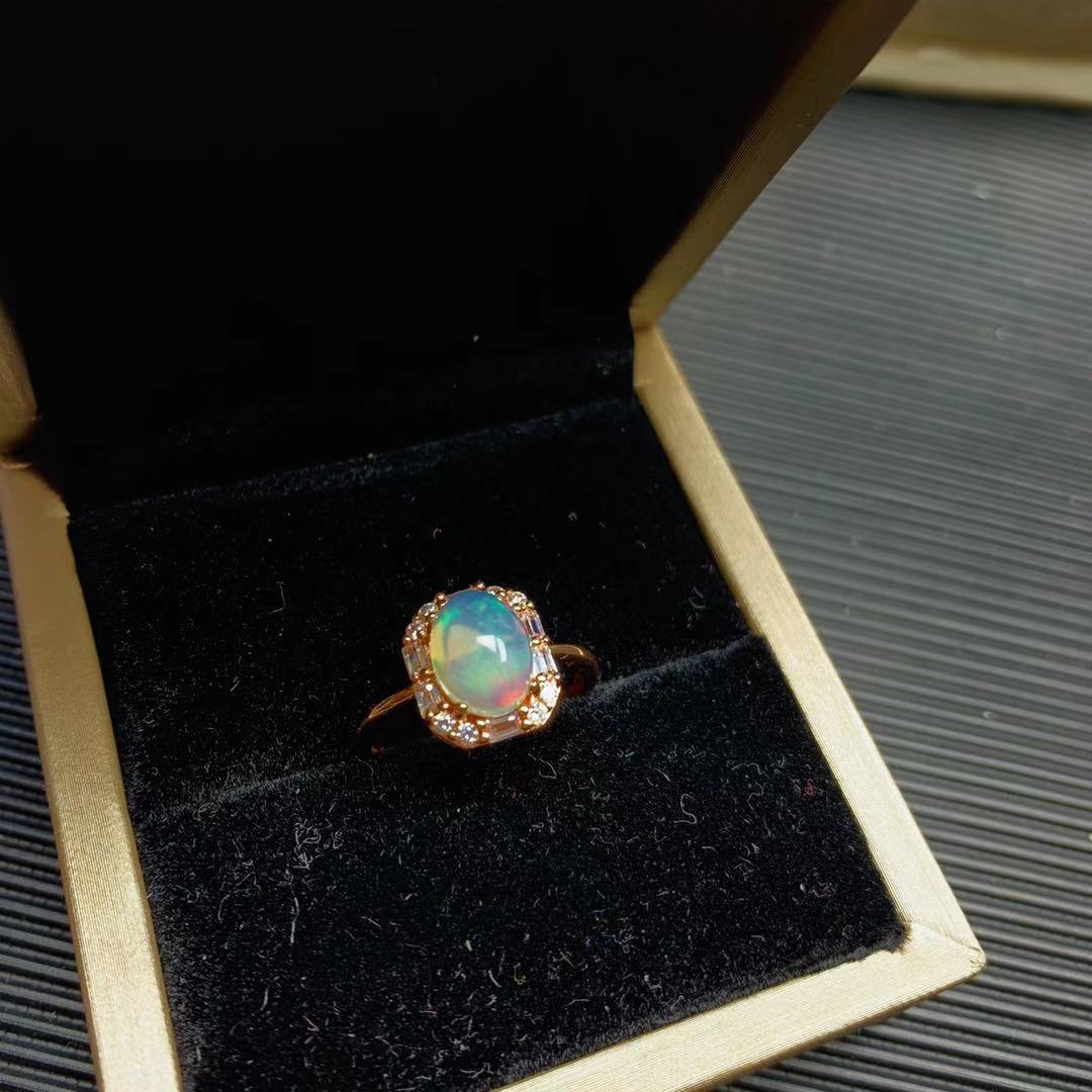 925 Plata Incrustada Ópalo Natural Conjunto Colgante Anillo Joyas Regalos Femeninos Para Novia Suministro en Vivo