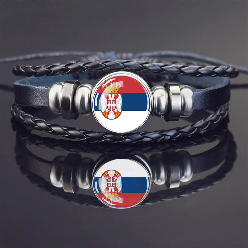 World Flag Bracelet Woven Twisted
