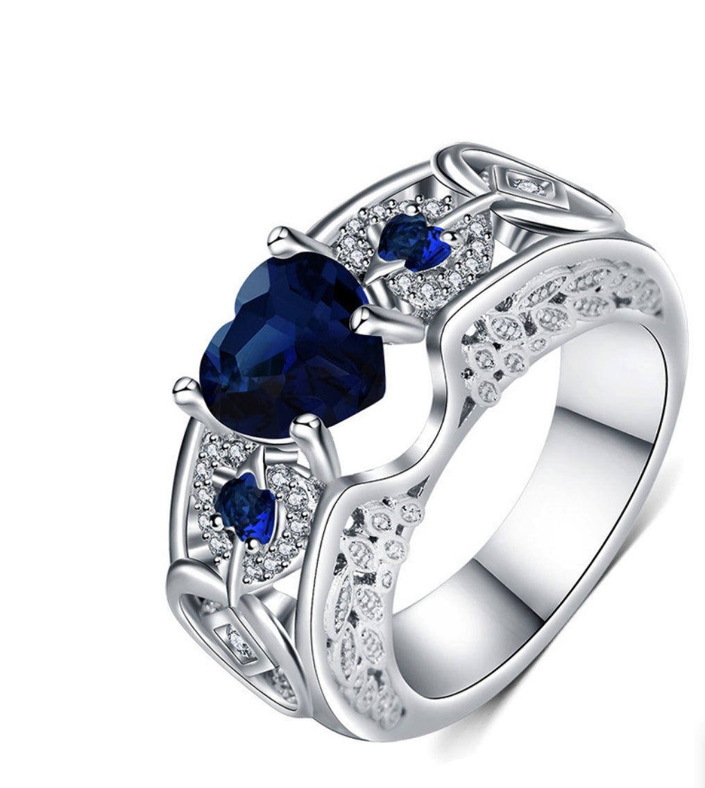 Princess Ring Heart-shaped Ruby Engagement Ring