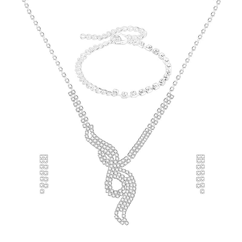 Modische Braut Brautjungfern Schmuckset Luxus 3-teiliges Set