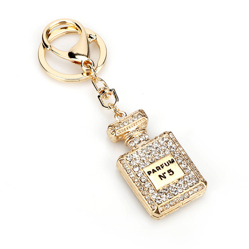 Creative Crystal Perfume Bottle Rhinestone Keychain