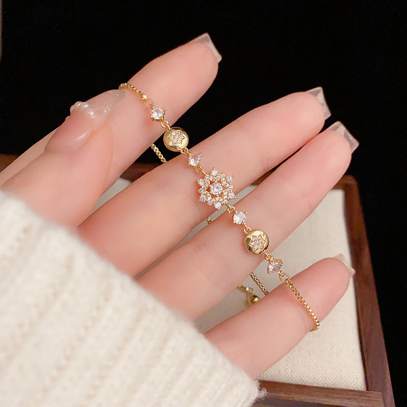 Elegantes Micro Britischer Zirkon Blumenarmband zum Ausziehen