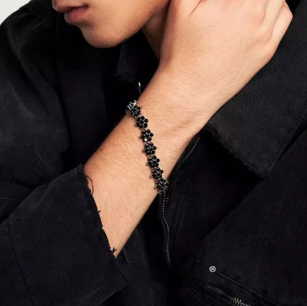 Black Zircon Snowflake Full Diamond Bracelet