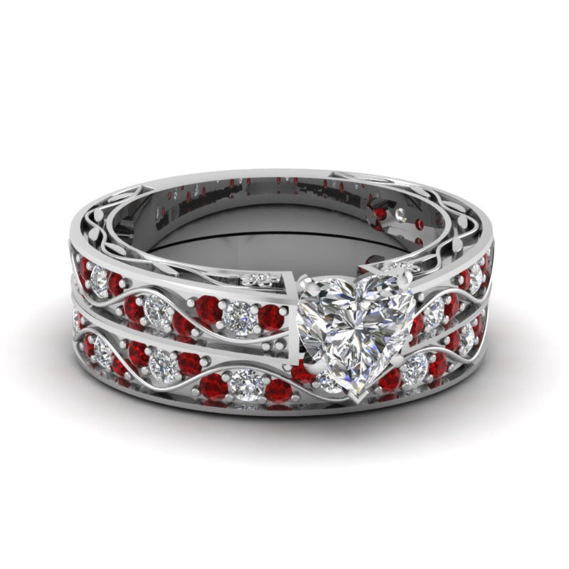 Anillos de mujer con circonitas Anillos de pareja combinados de moda europea y americana para hombres y mujeres